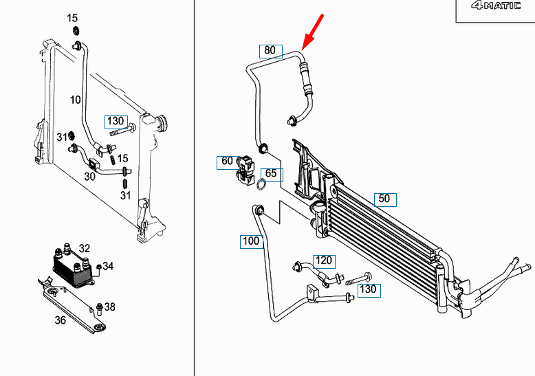 MERCEDES-BENZ E-CLASS W212 Oil Line A2125281124 New Genuine