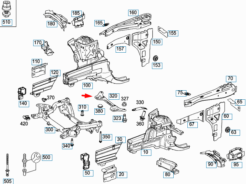 MERCEDES-BENZ E-CLASS W212 Front Suspension Plate A2126280211 New Genuine