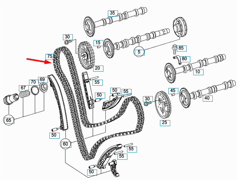 MERCEDES-BENZ M-CLASS W164 Timing Chain A0009936376 New Genuine