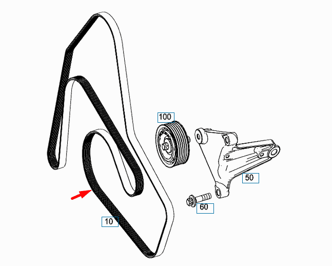 MERCEDES-BENZ S-CLASS W222 V Ribbed Belt A0039935596 New Genuine