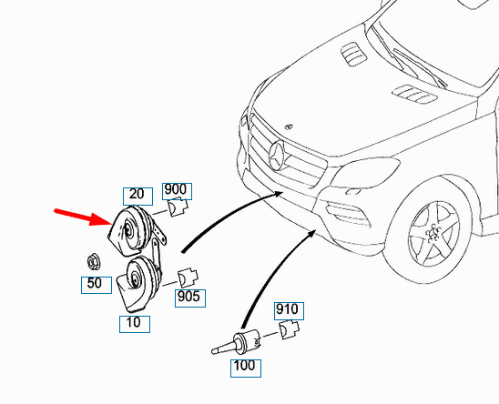 MERCEDES-BENZ GLE W166 Horn Signal A0075425420 New Genuine