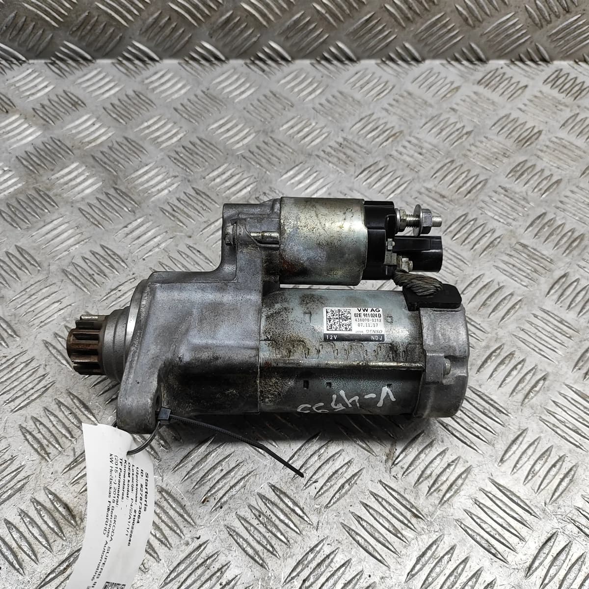 SKODA SUPERB MK3 3V Starter Motor 02E911024D 2.0 Petrol 162kw 2018 27873064