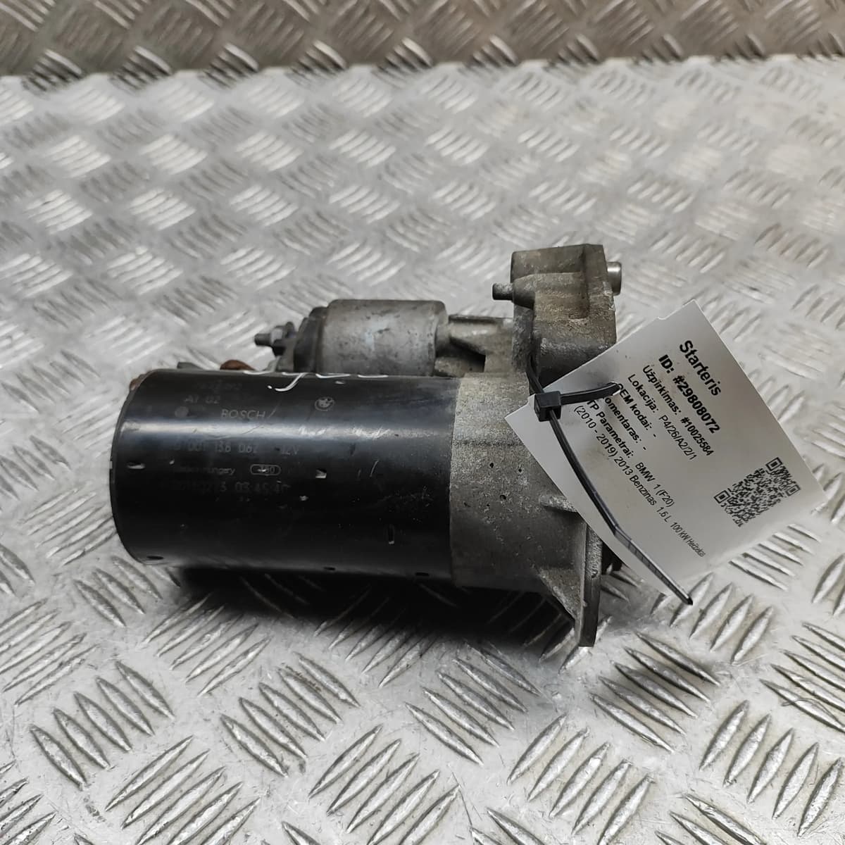 BMW 1 F20 Starter Motor 7638192 1.6 Petrol 100kw 2013 29808072