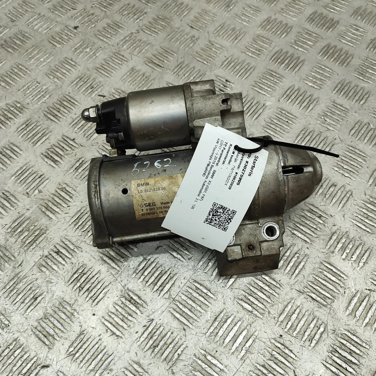 BMW X3 G01, F97 Starter Motor 8621839 2.0 Petrol 135kw 2019 30275905