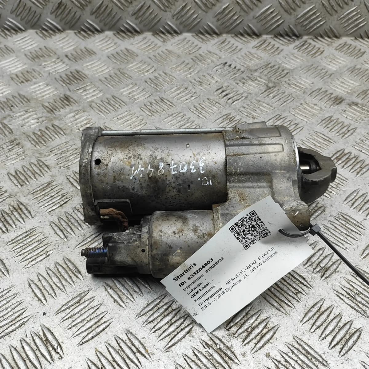MERCEDES-BENZ E W213 Starter Motor A6549061400 2.0 Diesel 143kw 2018 33204803