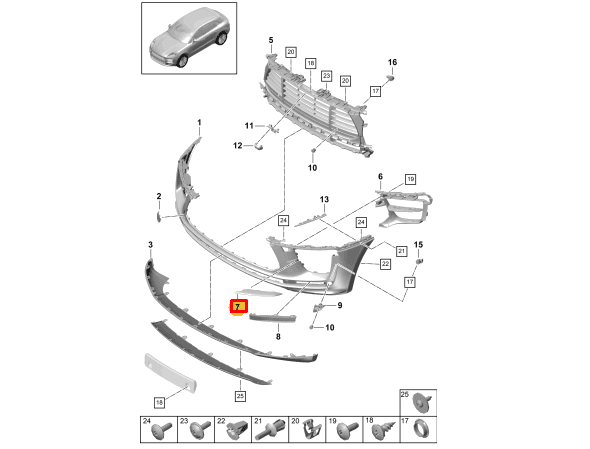 PORSCHE MACAN 95B.2 Front Left Side Disc 95B8079731E0 NEW GENUINE