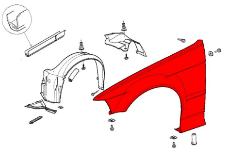 BMW 3 E36 Front Right Fender Wing 41351977876 1977876 NEW GENUINE