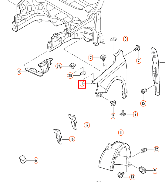 Volkswagen JETTA MK5 Front Right Fender Wing 1K5821022A NEW GENUINE