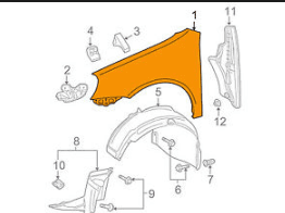 Volkswagen JETTA MK5 Front Left Fender Wing 1K5821021A NEW GENUINE