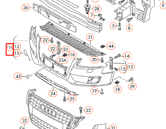 Audi A4 B8 Front Bumper 8K0807105C GRU NEW GENUINE