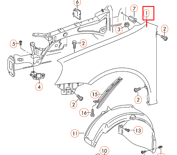 Volkswagen GOLF MK6 Front Left Fender Wing 5K6821021B NEW GENUINE