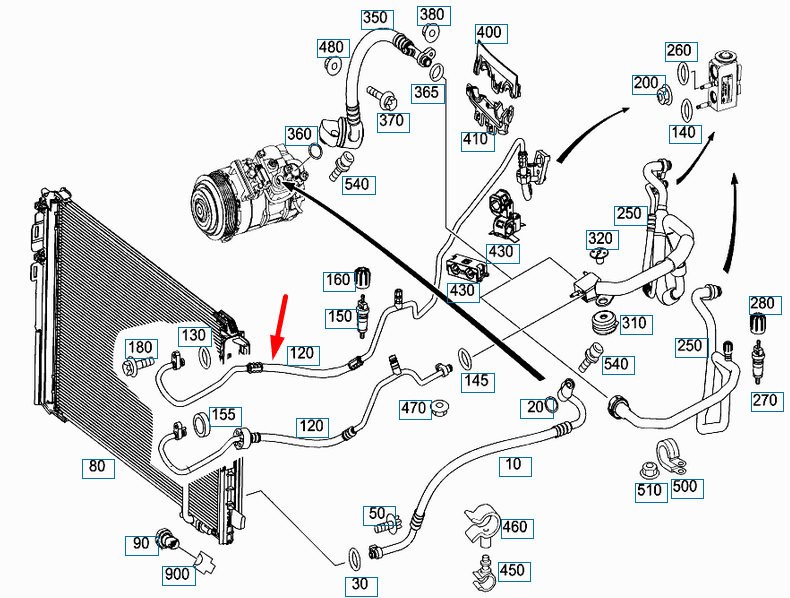 MERCEDES-BENZ E-CLASS Coupe C207 Air Condition Hose A2078304015 LHD New Genuine