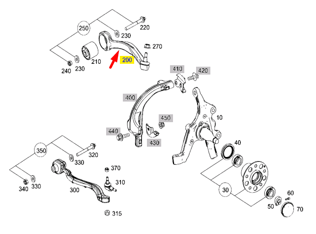 MERCEDES-BENZ E-CLASS W212 Front Right Control Arm A2123305401 New Genuine
