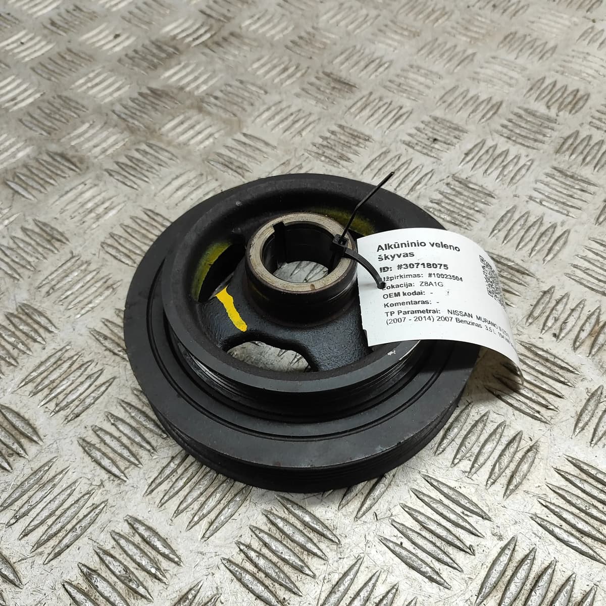 NISSAN MURANO Z51 Crankshaft Pulley 12303JA10A 3.5 Petrol 194kw 2007 30718075
