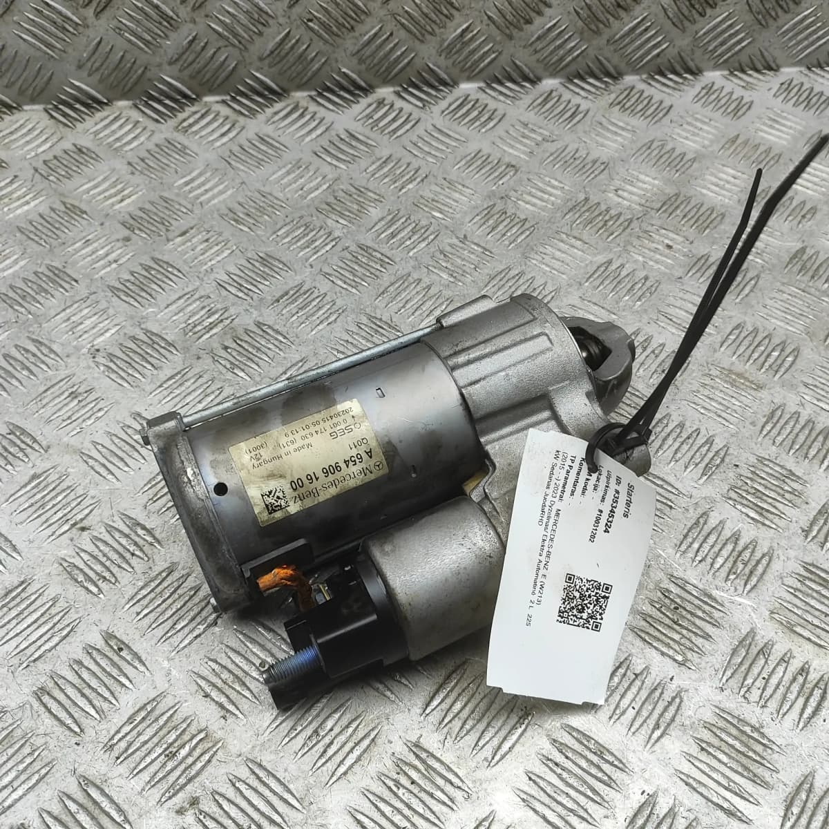 MERCEDES-BENZ E W213 Starter Motor A6549061600 2.0 Hybrid 225kW 2023 35345324