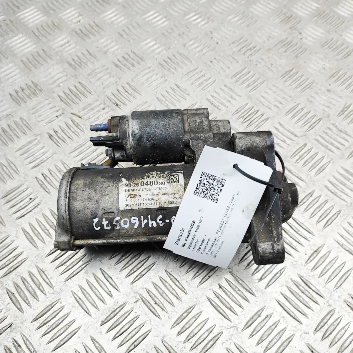 PEUGEOT BOXER Furgon Starter Motor 9826048080 2.2 Diesel 103kw 2023 34401026